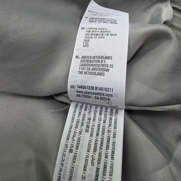 Abercrombie Fitch Jacket Womens XS Green Cropped Utility Snap Front Lined Preppy - Picture 15 of 16